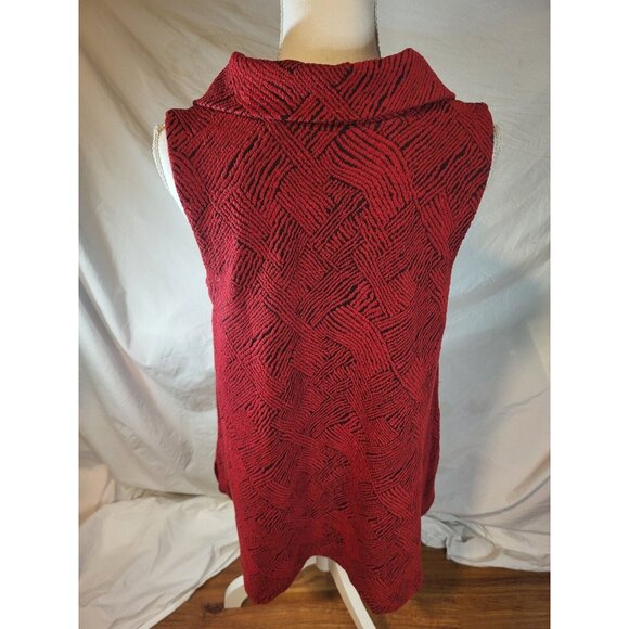 Habitat Clothes To Live In Zip Up Red Asymmetrical Vest Tunic Lagenlook‎ Size S - Picture 6 of 8